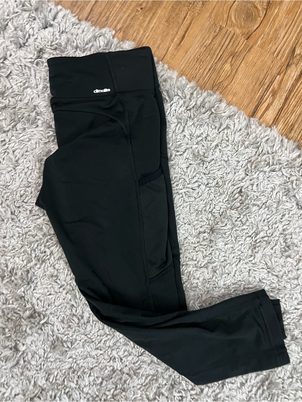 adidas Black Capri Leggings with Side Mesh Panels - Picture 6 of 6